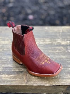 Quincy Boots Kid Square Toe Shedron Ankle Boot