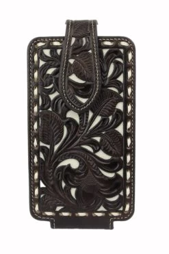 Nocona Leather Tooled Floral Cell Phone Case