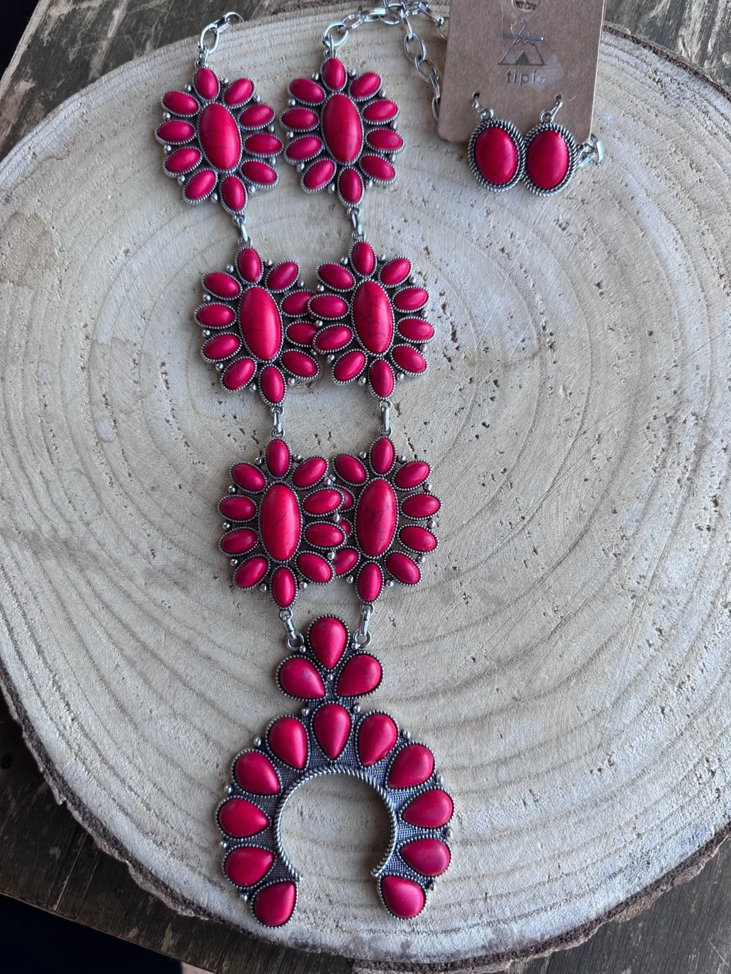 Red Concho Necklace 3 Red Concho Necklace