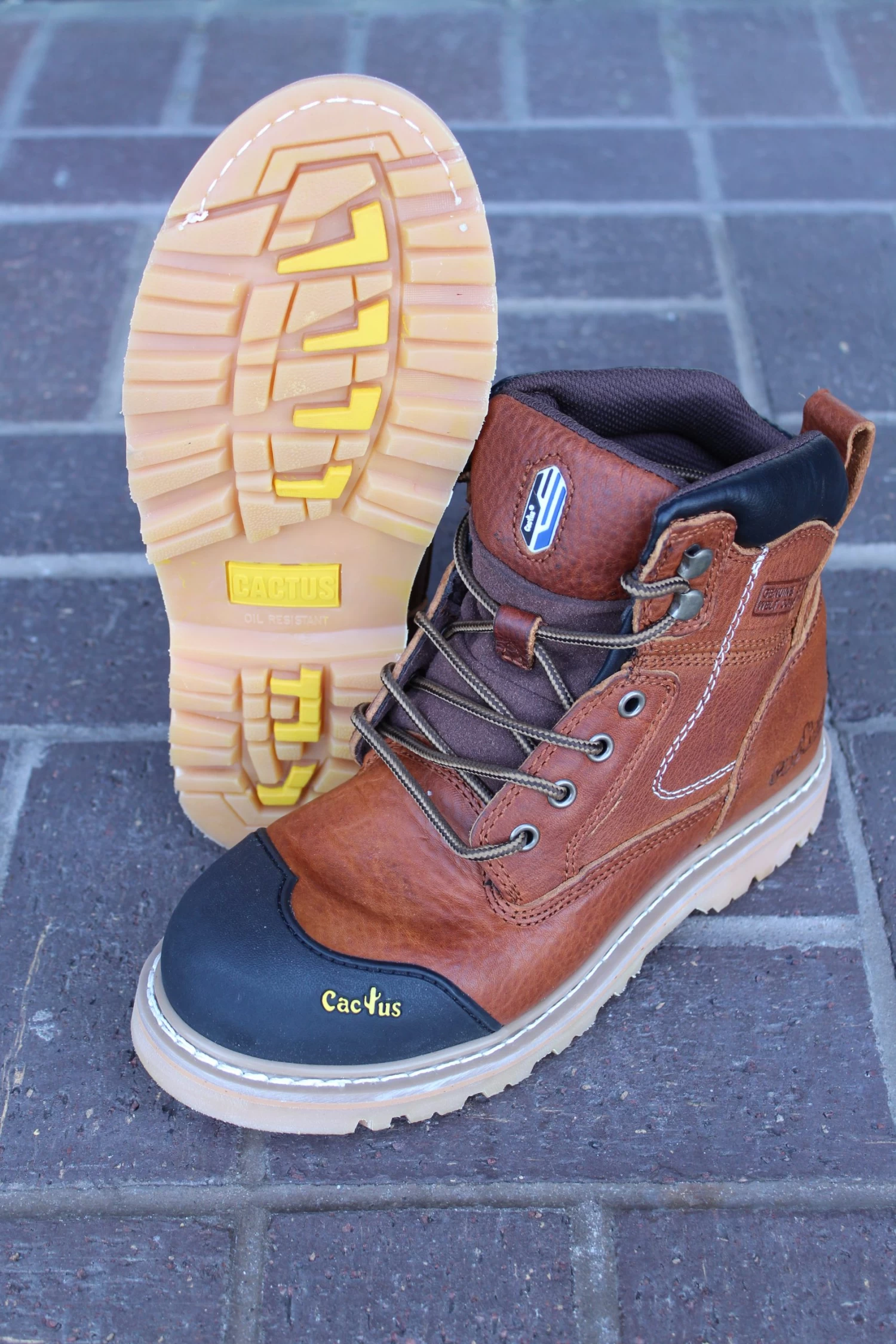 Cactus 6060 Light Brown Full Grain Leather Work Boot 3 Cactus 6060 Light Brown Full Grain Leather Work Boot