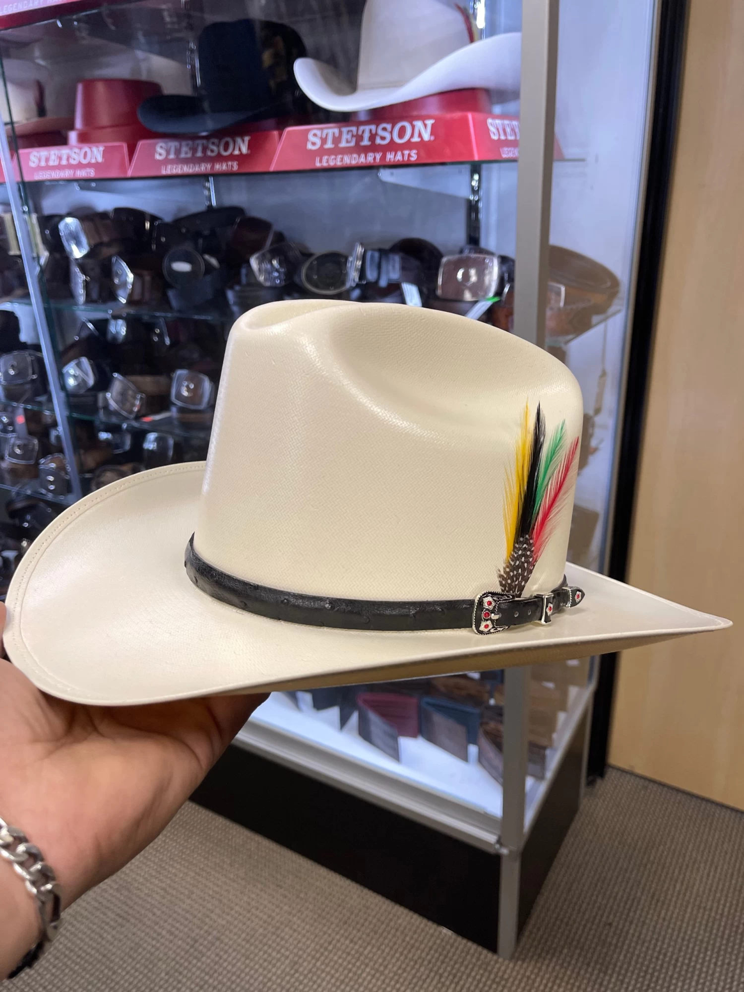 500X Johnson Copa Alta 4 3/4" Falda Corta 3" Toquilla Avestruz Negro 3 500X Johnson Copa Alta 4 3/4" Falda Corta 3" Toquilla Avestruz Negro