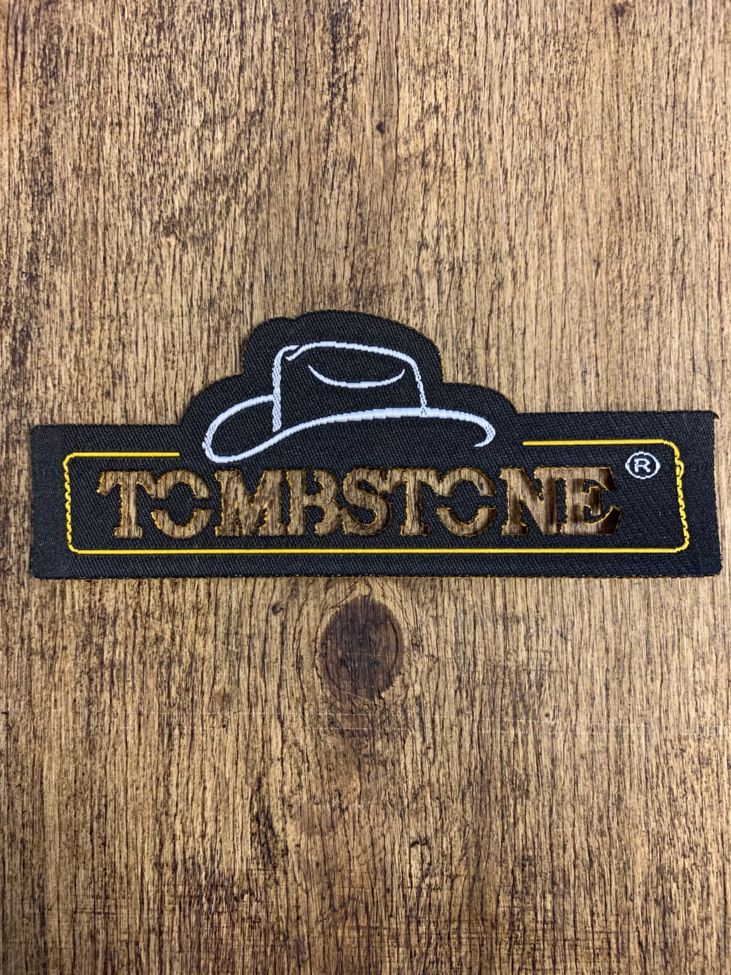 Tombstone Black / Yellow Patch *See Through* (Peel & Stick Patch) 3 Tombstone Black / Yellow Patch *See Through* (Peel & Stick Patch)