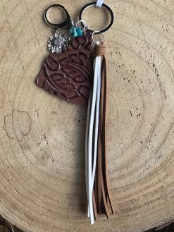 Western Tooled Print Keychain