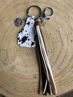 Western Cow Print Keychain