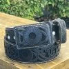 Lazer Cut Leather Belt - Negro (Black) / Negro (Black) -Guadalajara Western Wear IMG 47483