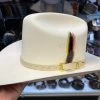 Genuine Winter White Ostrich Leather Hat Band -Guadalajara Western Wear IMG 49032