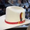 Genuine Red Ostrich Leather Hat Band -Guadalajara Western Wear IMG 4923