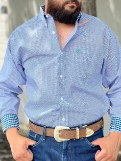 Ariat Sire White Classic Fit Long Sleeve Shirt