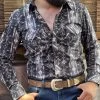 Rock And Roll Black Aztec Snap Long Sleeve Shirt -Guadalajara Western Wear IMG 55372