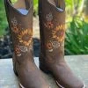 Reyme Crazy Tang Sunflower Stitched Cowgirl Boot