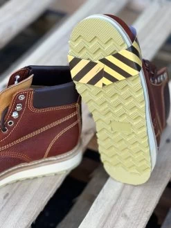 Lightweight Brown 6" Wedge Style Steel Toe Work Boot -Guadalajara Western Wear IMG 5623