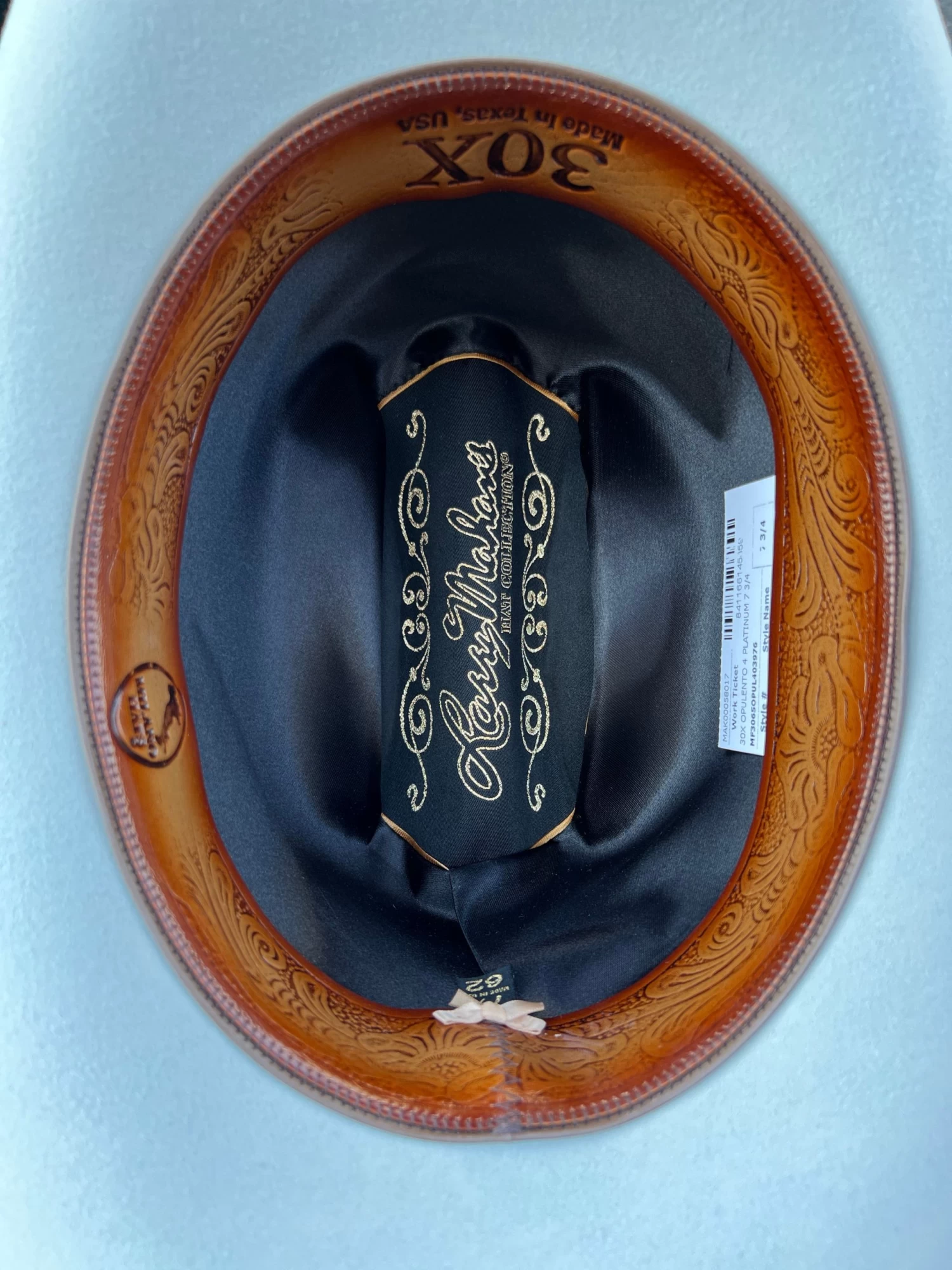 30x Larry Mahan Opulento Platinum Fur Felt Cowboy Hat 6 30x Larry Mahan Opulento Platinum Fur Felt Cowboy Hat - Image 4