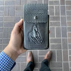 Tombstone Leather Tooled Black Horse Cell Phone Case