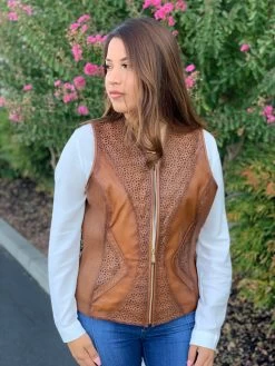 Cuadra Bovine Perforated Leather Vest