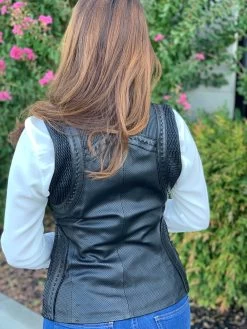 Cuadra Black Bovine Leather Vest -Guadalajara Western Wear IMG 6304