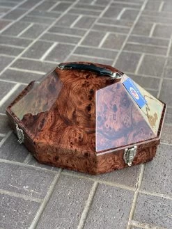 Exclusive Brown Wood HydroDipped Hat Carrying Case