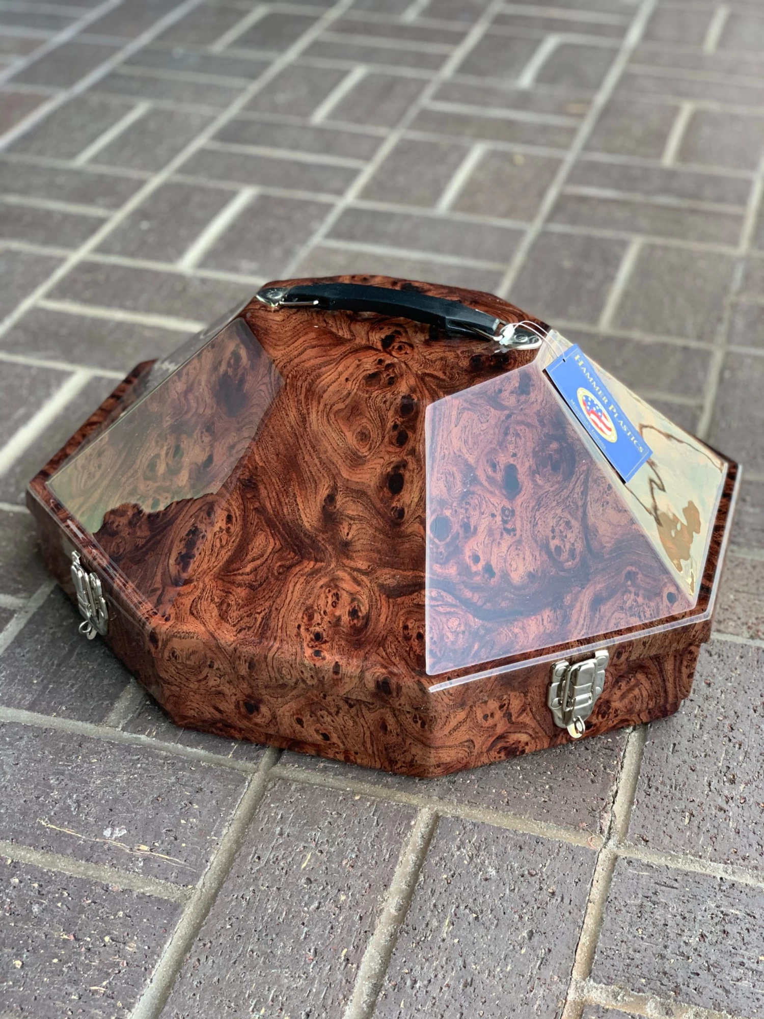 Exclusive Brown Wood HydroDipped Hat Carrying Case 3 Exclusive Brown Wood HydroDipped Hat Carrying Case