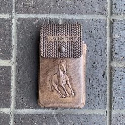 Tombstone Leather Tooled Orix Horse Cell Phone Case