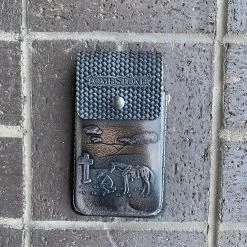 Tombstone Brown / BlackLeather Tooled Ranch Cell Phone Case