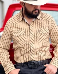 Camisa Vaquera Para Caballero (Khaki)