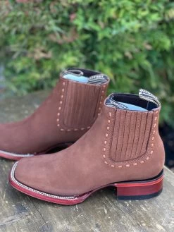 Los Altos Women Wide Square Square Toe Chedron Suede Ankle Boot 10 Los Altos Women Wide Square Square Toe Chedron Suede Ankle Boot -Guadalajara Western Wear IMG 7103 1