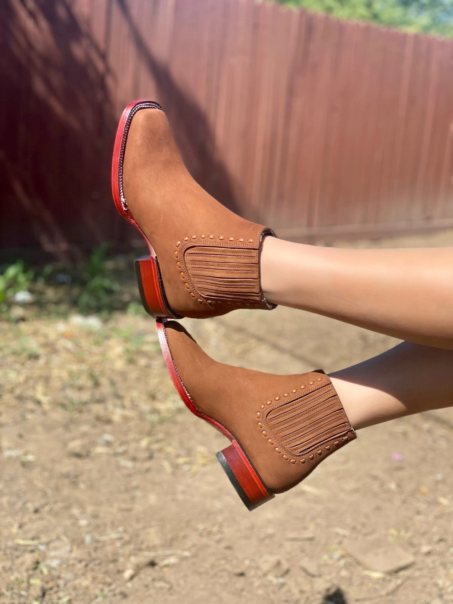 Los Altos Women Wide Square Square Toe Chedron Suede Ankle Boot 4 Los Altos Women Wide Square Square Toe Chedron Suede Ankle Boot - Image 2