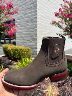 Los Altos Aztec Nobuck Dark Tabacco Botin Cuadrado Para Dama -Guadalajara Western Wear IMG 7150 1