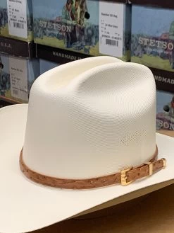 Tombstone 1000x Johnson (Copa Alta) With Genuine Cognac Ostrich Leather Band -Guadalajara Western Wear IMG 7162