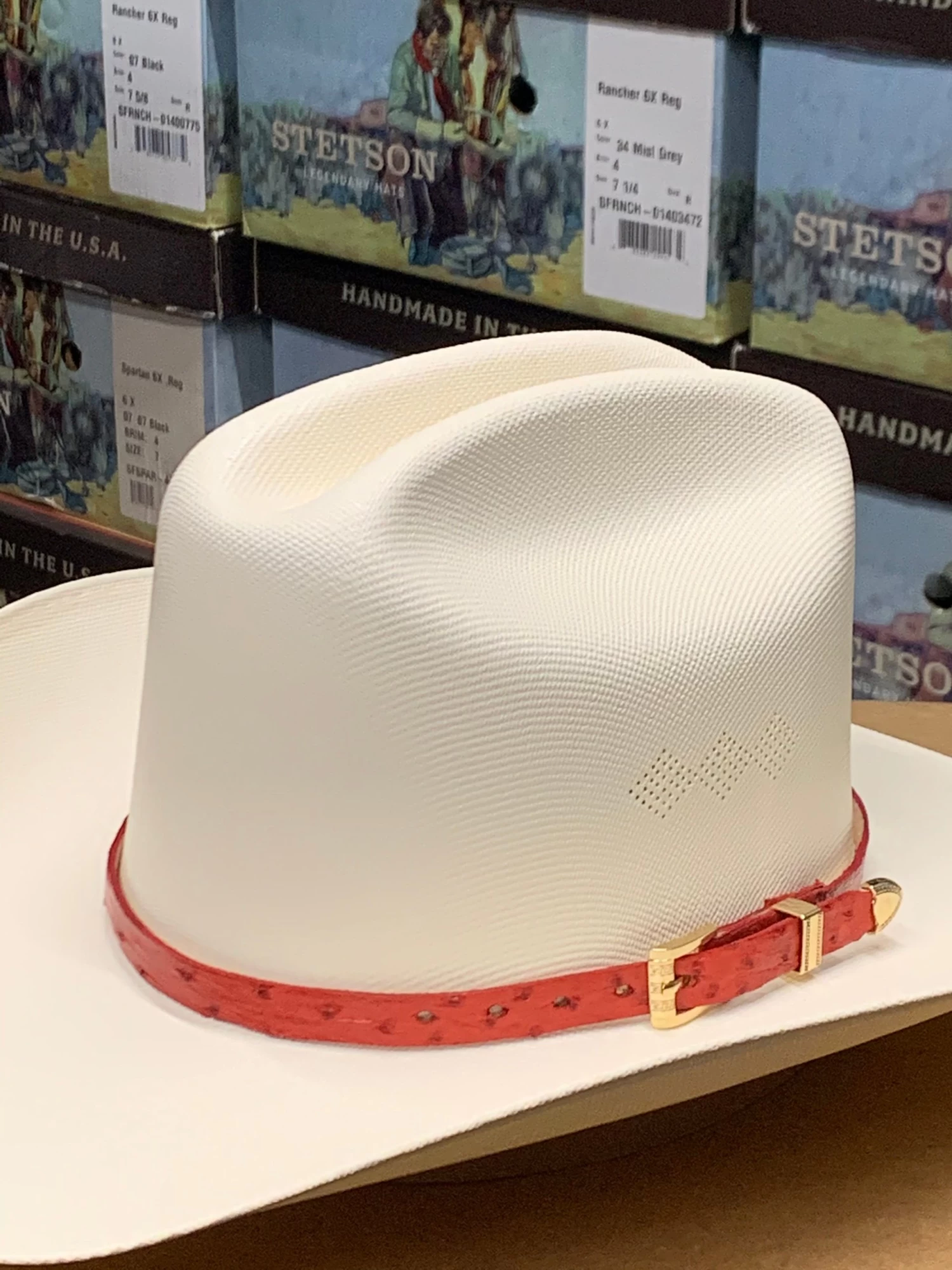 Tombstone 1000x Johnson (Copa Alta) With Genuine Red Ostrich Leather Band 5 Tombstone 1000x Johnson (Copa Alta) With Genuine Red Ostrich Leather Band - Image 3