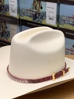 Genuine Burgundy Stingray Leather Hat Band