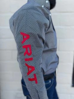 Ariat Team Massimo Tango Red Classic Fit Long Sleeve Shirt