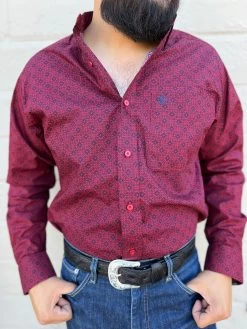 Ariat Nyles Tango Red Classic Fit Long Sleeve Shirt