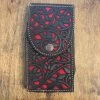 Leather Tooled Black / Red Cell Phone Case -Guadalajara Western Wear IMG 7815