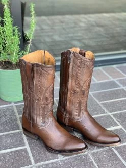 Cuadra Brown Copenage Deer With Side Zipper Semi Oval Toe Cowboy Boots 9 Cuadra Brown Copenage Deer With Side Zipper Semi Oval Toe Cowboy Boots -Guadalajara Western Wear IMG 7849 9ed993c6 69bb 441d a77f 056c522f0a97