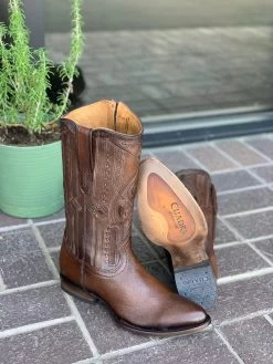 Cuadra Brown Copenage Deer With Side Zipper Semi Oval Toe Cowboy Boots 11 Cuadra Brown Copenage Deer With Side Zipper Semi Oval Toe Cowboy Boots -Guadalajara Western Wear IMG 7851