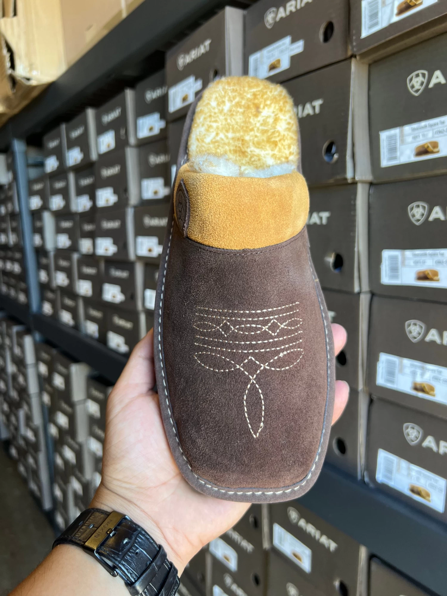 Silversmith Square Toe Men's Slippers (Chocolate/Chesnut) 4 Silversmith Square Toe Men's Slippers (Chocolate/Chesnut) - Image 2