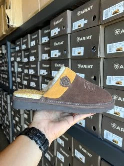 Silversmith Square Toe Men's Slippers (Chocolate/Chesnut) 8 Silversmith Square Toe Men's Slippers (Chocolate/Chesnut) -Guadalajara Western Wear IMG 8097