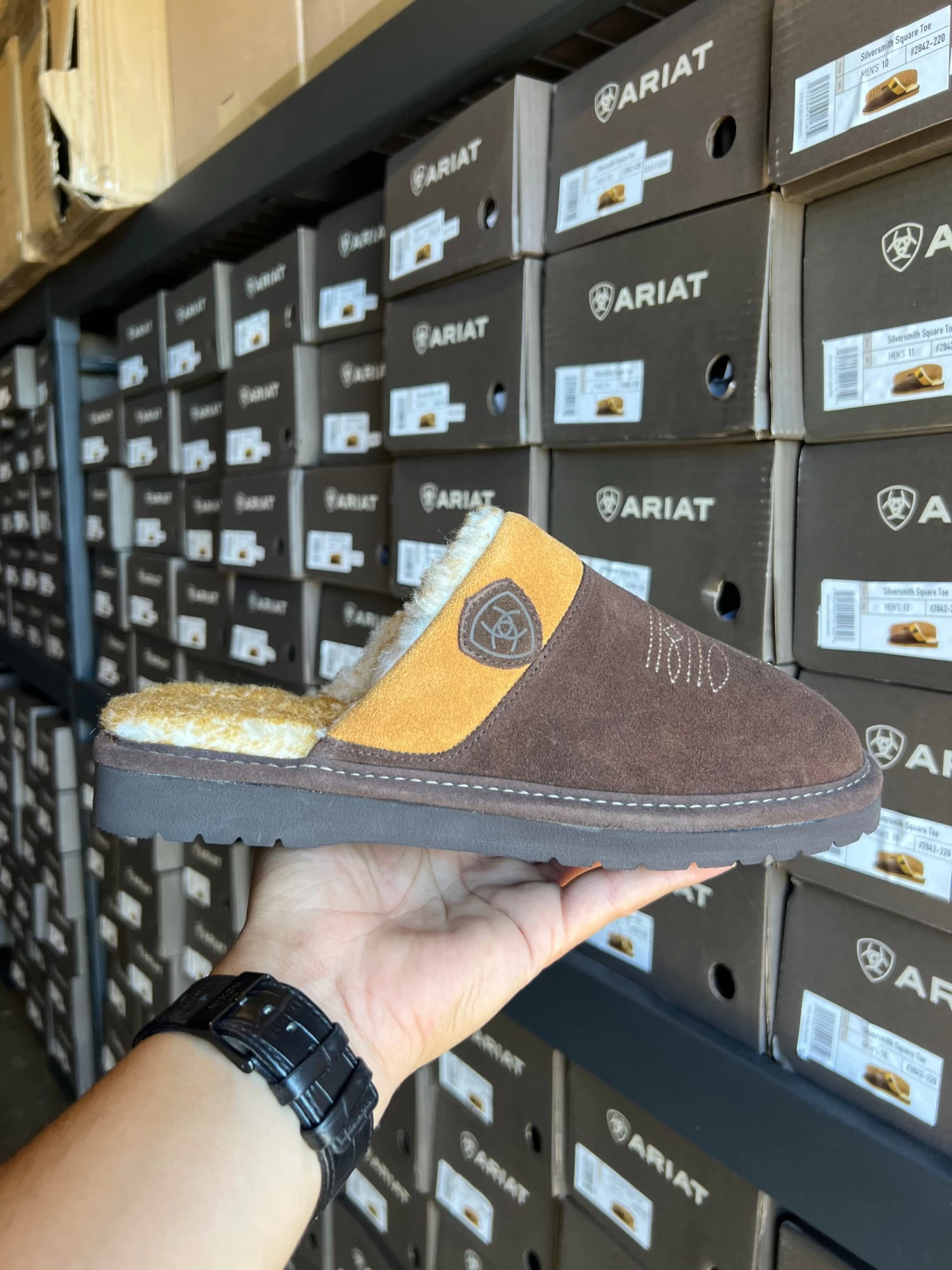 Silversmith Square Toe Men's Slippers (Chocolate/Chesnut) 5 Silversmith Square Toe Men's Slippers (Chocolate/Chesnut) - Image 3