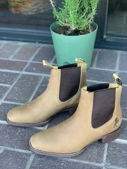 Crazy Horse Leather Sole Botin Charro