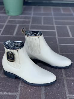 Wild West Winter White Napa Leather Rubber Sole Botin Charro -Guadalajara Western Wear IMG 9151