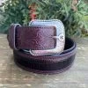 Ariat Men's Croc Print Tooled Leather Belt -Guadalajara Western Wear IMG 9224
