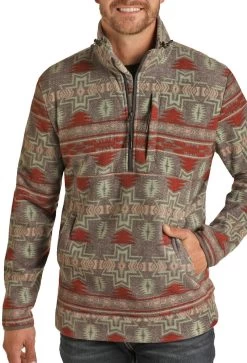 Panhandle Men's Aztec Fleece Pullover -Guadalajara Western Wear PRMO91RZXUZ 94272