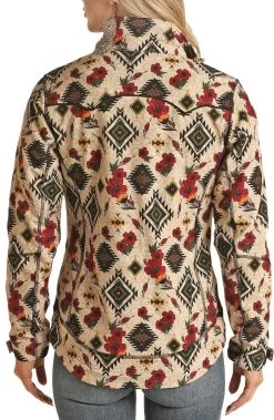 Women's Natural Aztec Floral Soft-Shell Jacket- Rock&Roll Denim 14 Women's Natural Aztec Floral Soft-Shell Jacket- Rock&Roll Denim -Guadalajara Western Wear PRWO92RZY1 AZ 58433