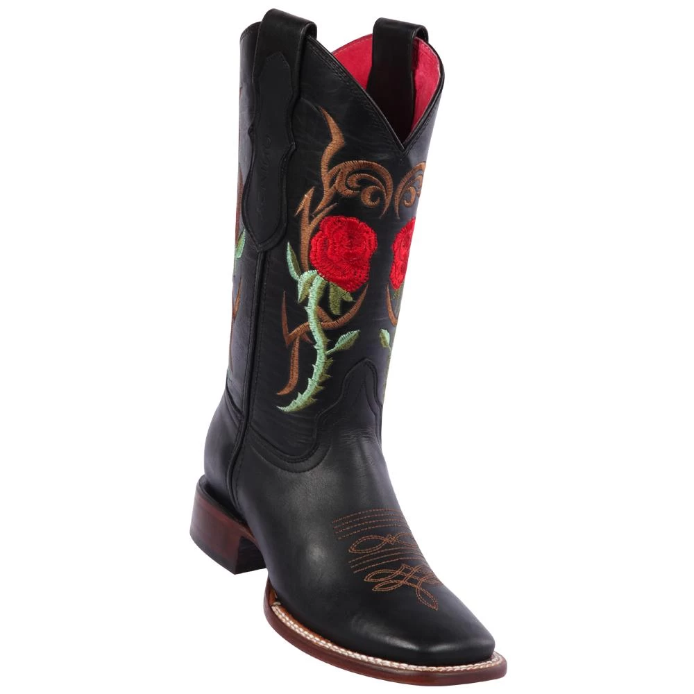 Quincy Wide Square Toe Western Cowgirl Boots - Q322R6205 3 Quincy Wide Square Toe Western Cowgirl Boots - Q322R6205