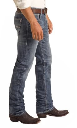 Slim Fit Stretch Simple Pocket Straight Bootcut Jeans - Rock&Roll Denim -Guadalajara Western Wear RRMD1RRZSI AZ 30463