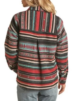 Women's Striped Shirt Jacket- Rock&Roll Denim 8 Women's Striped Shirt Jacket- Rock&Roll Denim -Guadalajara Western Wear RRWO92R03N AZ 45176