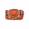 King Exotic Cognac Elephant Modern Western Leather Belt