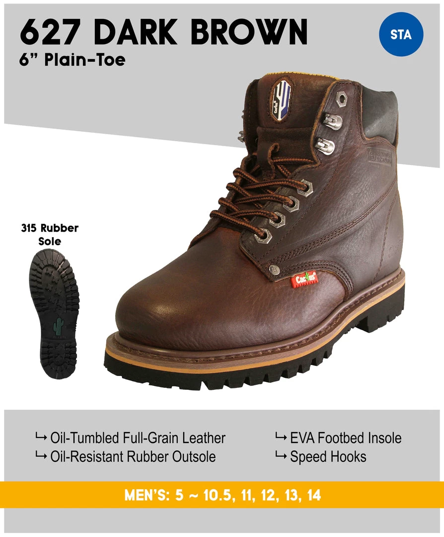 Cactus 627 Dark Brown Soft Toe Work Boot 3 Cactus 627 Dark Brown Soft Toe Work Boot