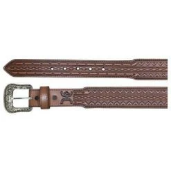 Hooey Pecan Tooled Brown Belt