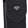 White Diamond Funda Cocodrilo Leather Cell Phone Case - Negro